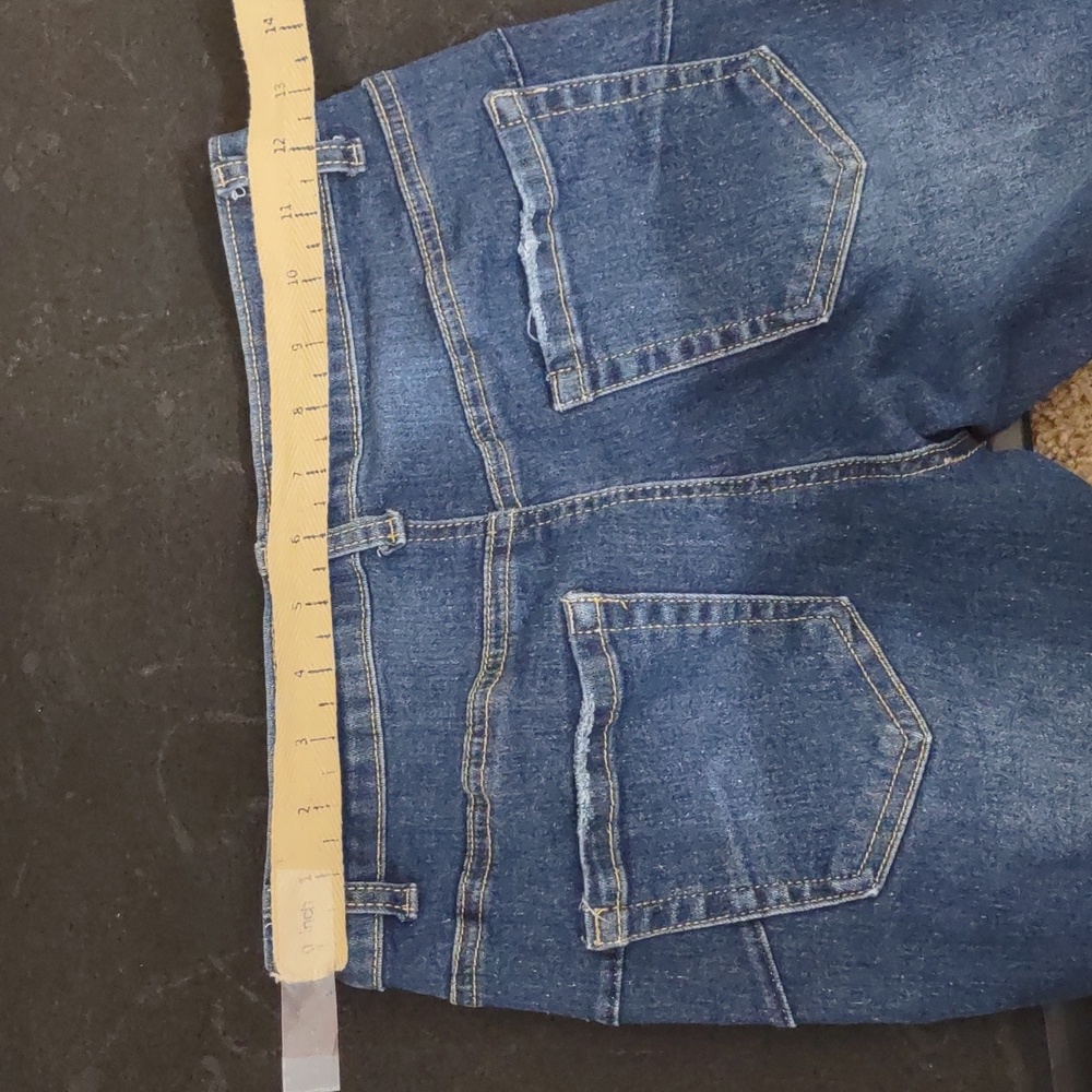USED BLUE SAVVY DISTRESSED JEANS FRAY ON POCKETS SIZE 5/27 BLUE INSEAM 25INCH - Picture 9 of 14